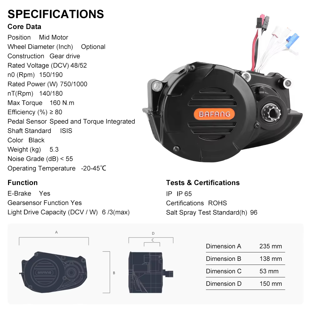 ชุดแปลงมอเตอร์ขับกลางสำหรับจัก - Mid Drive Conversion Kit 1000W บทวิจารณ์และราคา